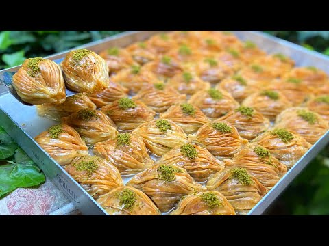 El Açması Cevizli Baklava💯Tadına Bakan Sipariş Veriyor/Çıtır Çıtır Tam Ölçülü Midye Baklava Tarifi