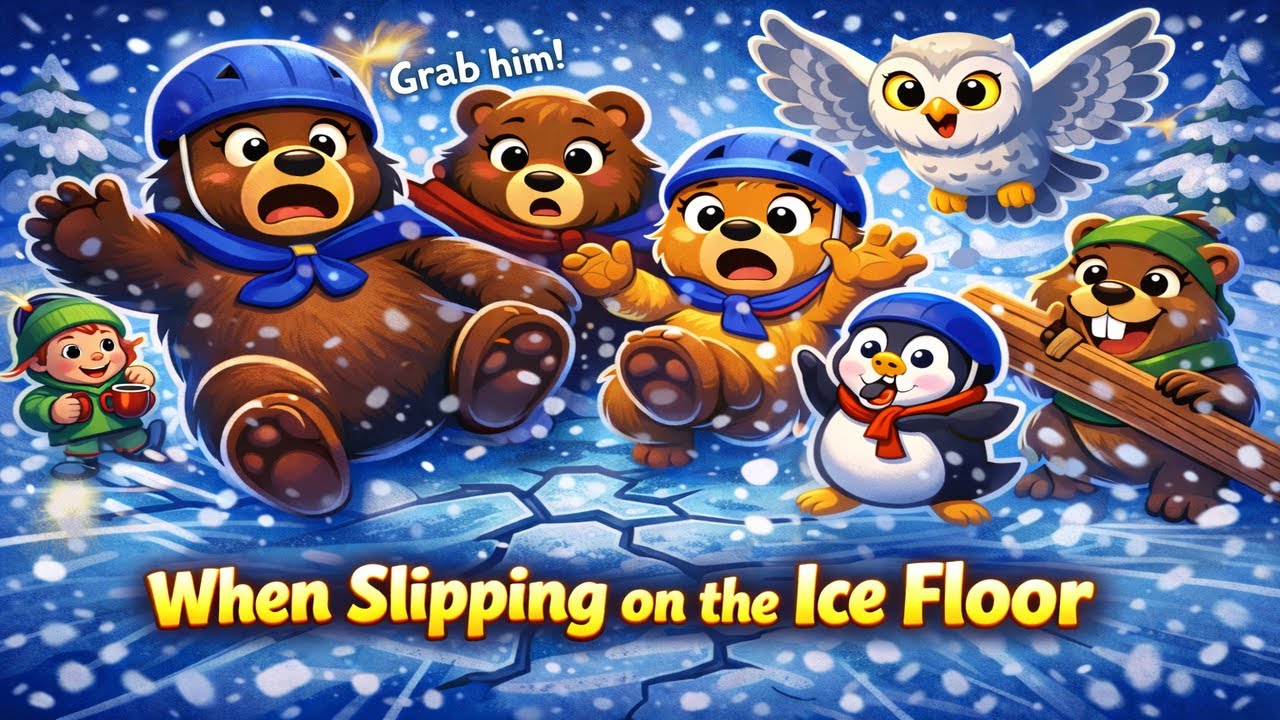 When Slipping on the Ice Floor ❄️🐻 | Bear Family Winter Safety Story | 3D Cartoon Animation