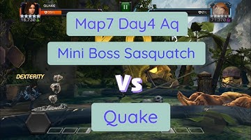 Map7 Day4 Aq mini Boss Sasquatch Taken Down with Quake #MCOC(Marvel Contest of Champions )