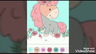 How to color a unicorn drawing using Happy Colour- Colour by Numbers android application screenshot 3