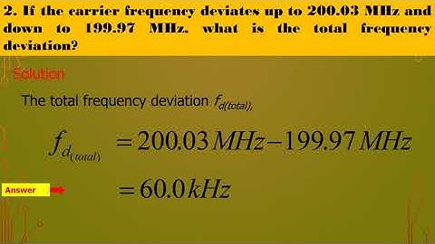 Electronics Communication System Problem Solving _Frequency Modulation (FM)