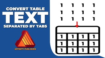 How to convert a table to text separated by tabs in affinity publisher