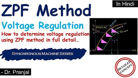 L51: ZPF Method in Hindi | Voltage Regulation | Alternator | Synchronous Machine Series
