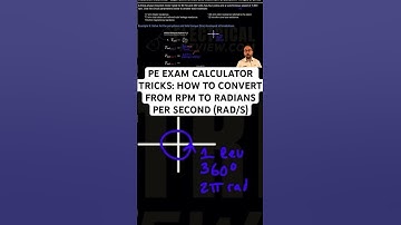 #peexam - Calculator tricks how to convert from RPM to radians per second with Zach Stone, P.E.