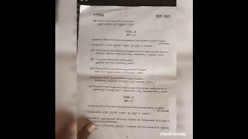 Organization Behaviour 2023 Question paper for final year BCOM