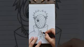 How to Draw Obito Uchiha from Naruto | Step-by-Step Drawing Tutorial #quickdrawing #coloredsketch
