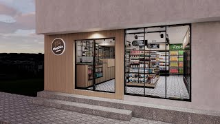 Diseño interior de Tienda de Abarrotes (Modelado con Revit 2019 y recorrido virtual con Enscape)