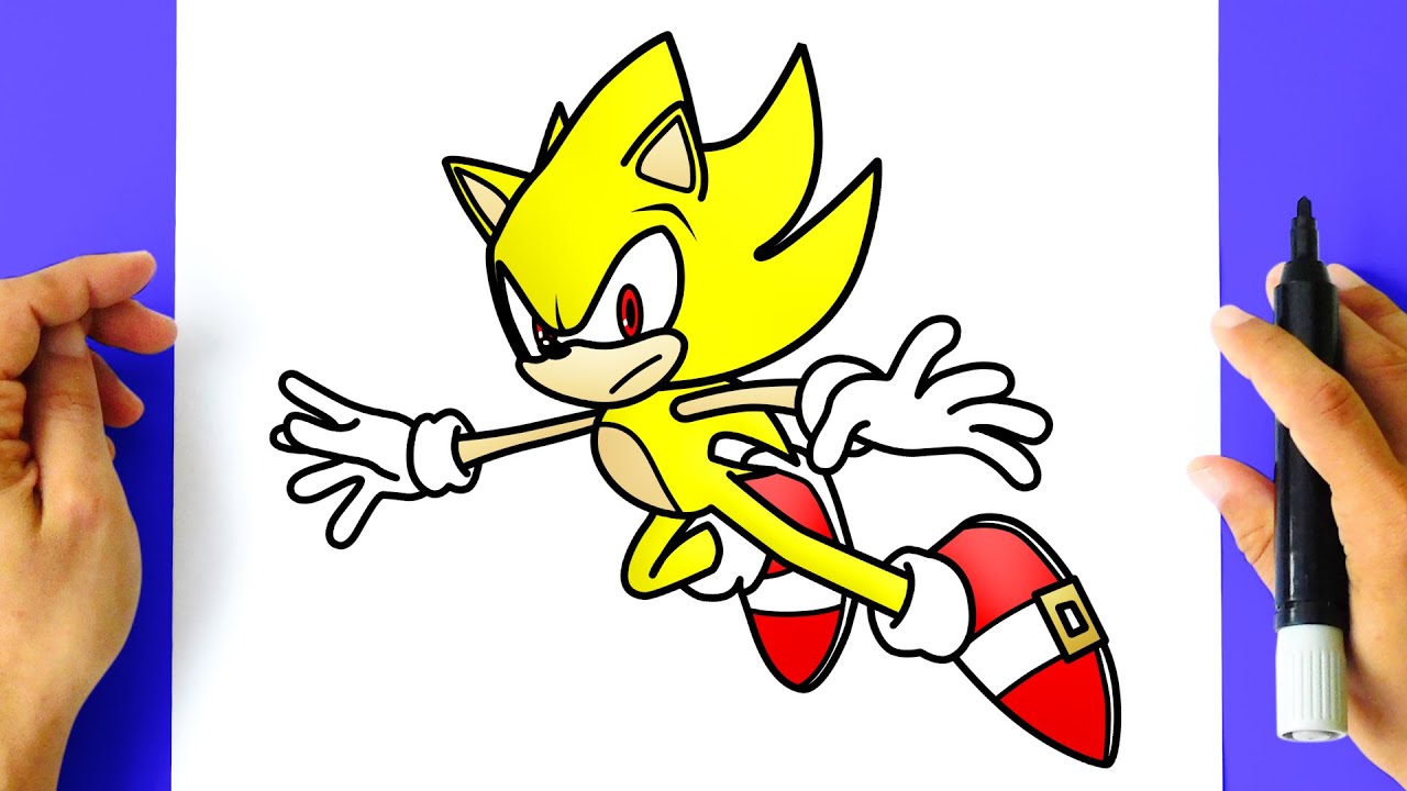 Como desenhar um Sonic fácil e rápido!! 