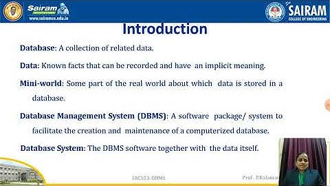 Lecture Video_18CS53_Module 1_Introduction to DBMS_Kalamani