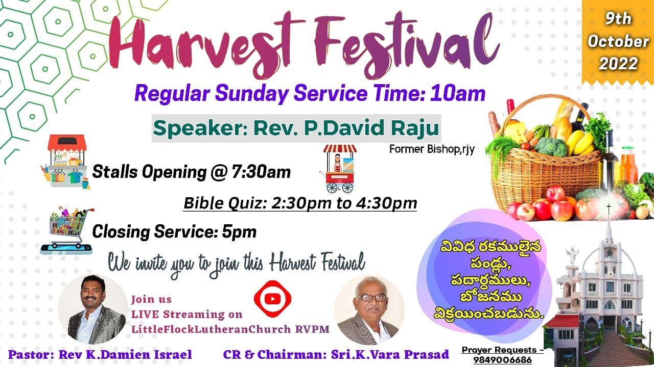 Harvest Festival Sunday || 09 Oct 2022 || - YouTube