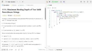 1111. Maximum Nesting Depth of Two Valid Parentheses Strings | Leetcode | Daily Challenge #leetcpde