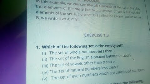 6th math, Exe 1.3 ptbb part 1 empty set, finite set/infinite set in Urdu