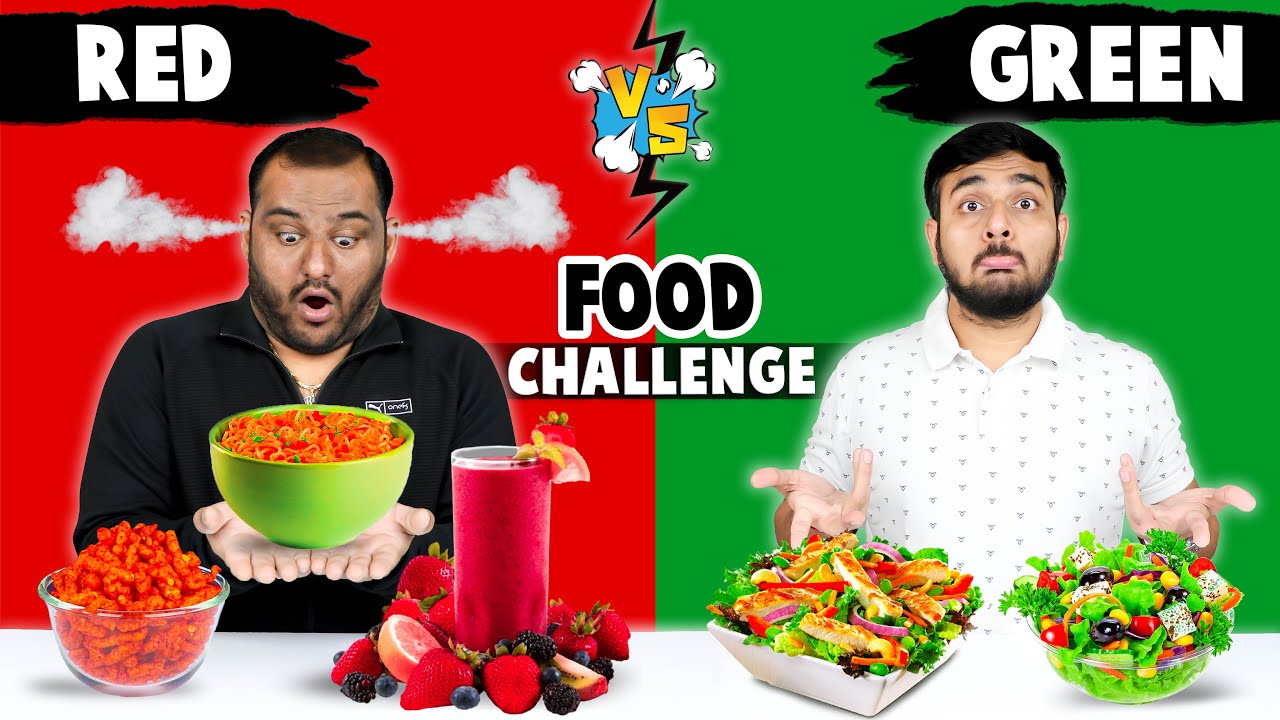 RED VS GREEN FOOD EATING CHALLENGE Epic Food Eating Competition