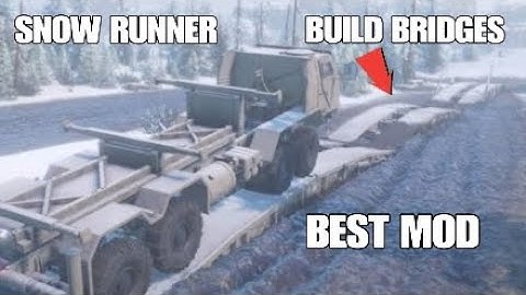 SNOW RUNNER BEST MOD YET! Build a bridge with this trailer mod!