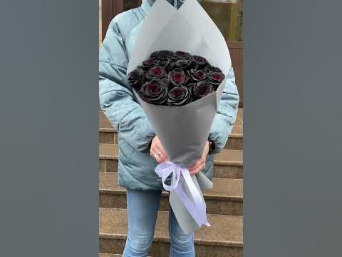 Букет из черных роз #цветымосква #розы - YouTube