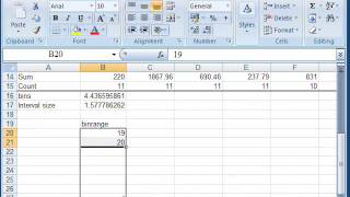 Sturgess s rules in Excel 2007
