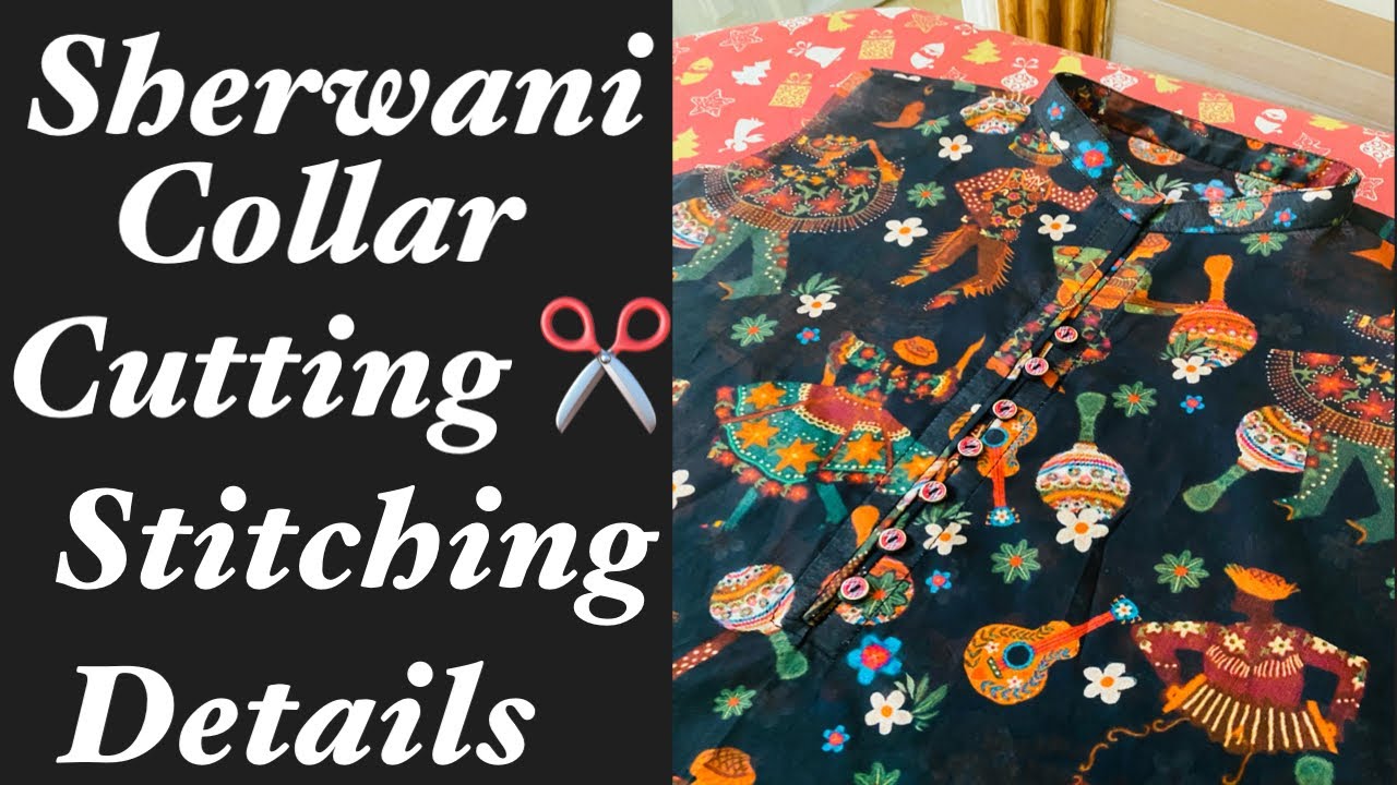 How to make sharwani collar .Collor cutting and stitching Hindi /Urdu N