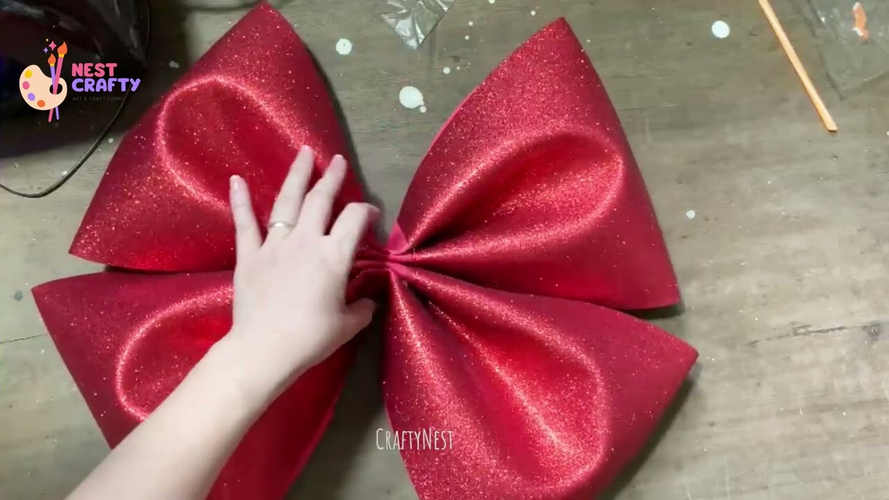 💝How to Make a  🎀 Giant Bow: Quick and Cheap #shorts #DIY #craft #CraftyNest