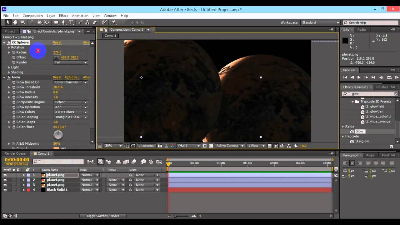 How to Create a Animated Planet Space Scene in After effect - YouTube