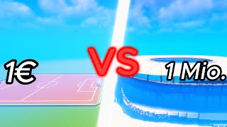 1€ FUSSBALL STADION VS 1.000.000€ FUSSBALL STADION IN MINECRAFT!