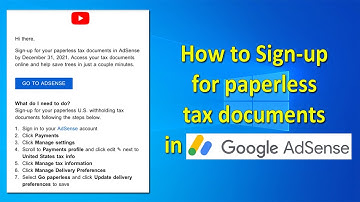 How to Sign-up for paperless tax documents in Google AdSense | YouTube New Update | ADINAF Orbit