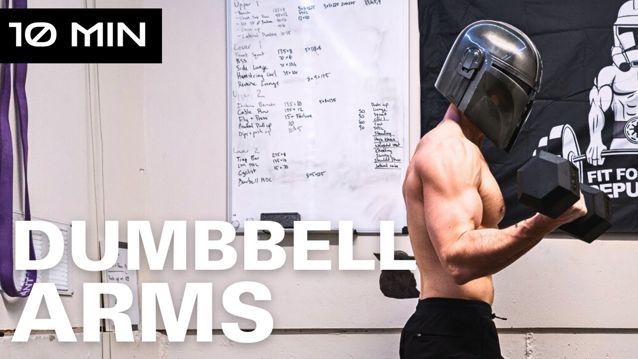 10 Min DUMBBELL ARMS WORKOUT For Star Wars Fans | Arm Definition | MANDALORIAN: DAY 9