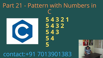 Pattern with Numbers in C - Part 21