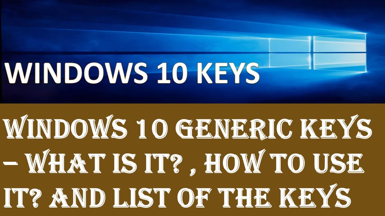 windows 10 pro generic key