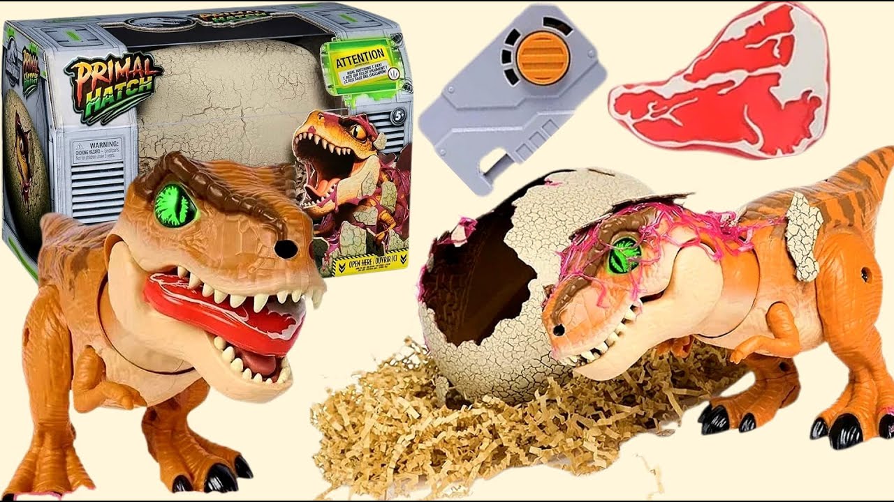 UNBOXING Primal Hatch,Jurassic World Interactive T-Rex in Egg,100+ Sound Effects and Reactions| ASMR