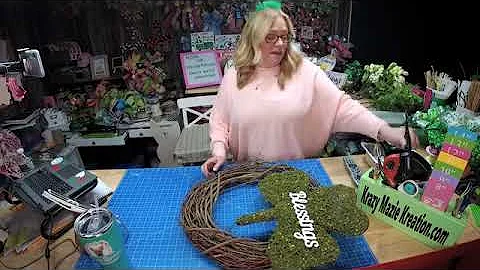 How to make a St. Patrick's Day wreath using a grapevine frame by Krazy Mazie Kreations