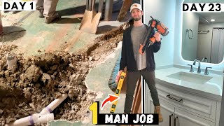 incredible diy basement bathroom addition timelapse from start to finish! ( $39,000 in home value!)