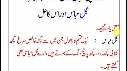 apni zaban urdu book class 8 answers chapter 6 gule abbas  ||  urdu book class 8 apni zubaan