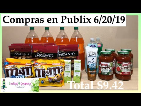 Mis Compras en Publix 6/20/19 – Total $9.62 desde $81.89  (Ragu $0.35 ea, Sargento $0.47 ea)