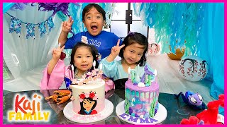 Emma and Kate Mulan vs Ariel 4th Birthday party Special!!!!