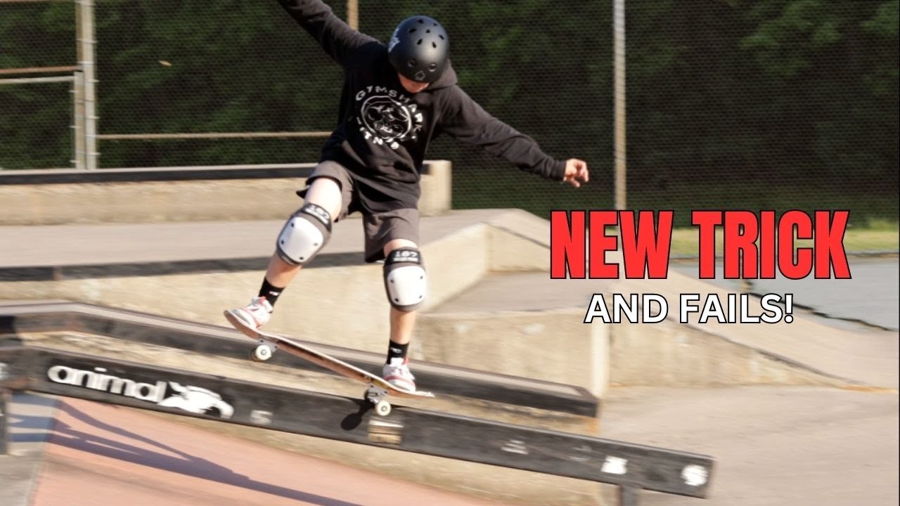 PAINS OF A NEW TRICK FRONTSIDE NOSEGRIND SKATEBOARD NEW TRICK