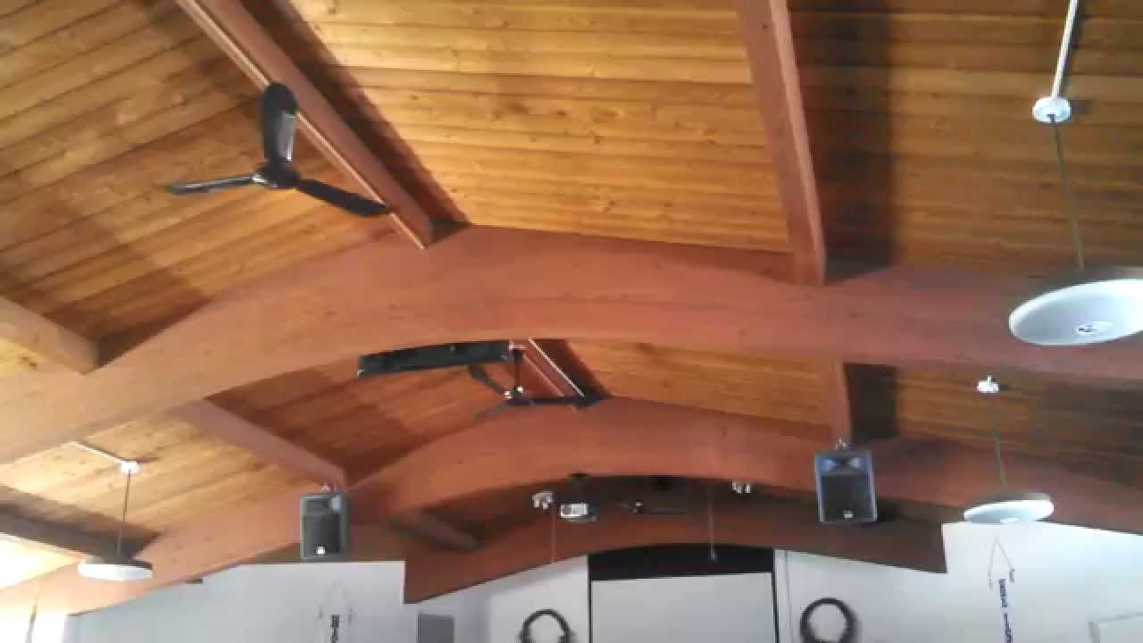 ConTech Ceiling Fans in a church, main five fans (speeds and spin down