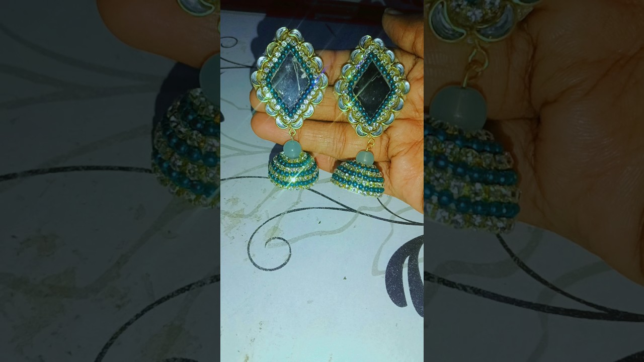 diy mirror jhumka earring 🥰