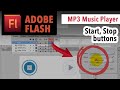 play and stop buttons mp3 music player in adobe flash action script 3 tutorial