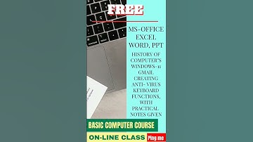 FREE ONLINE BASIC COMPUTER COURSE | computer course | freeonlinetraining | basiccomputer|free excel