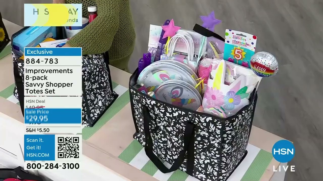 FRAMeWORK❤️YA GOOD IDEAS BIG&MINI TOTE M Improvements 8pack Savvy Shopper Totes Set - YouTube