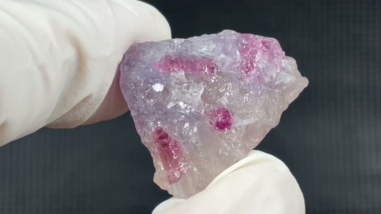 アフガニスタン産ピンクトルマリン/水晶/レピドライト原石 10.6g