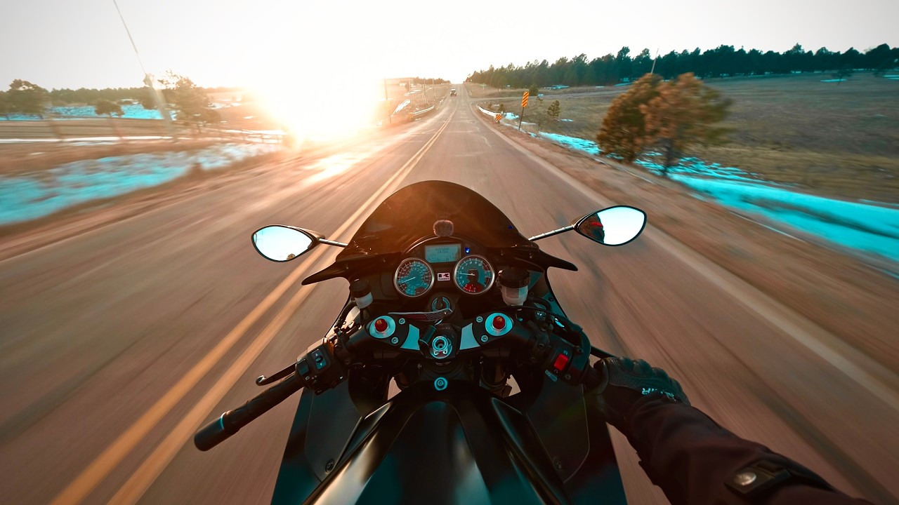 POV Sunset Ride | Deep Exhaust Sound | 4K No Talking