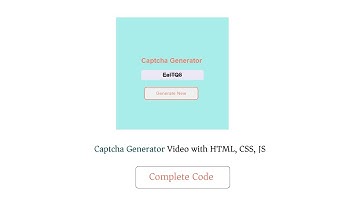 Captcha Generator Video with HTML, CSS, JS || Complete code