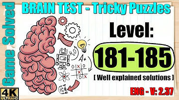 BRAIN TEST: Tricky Puzzles || Levels 181, 182, 183, 184, 185 [New]