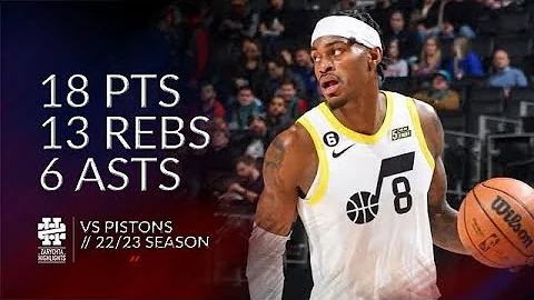 Jarred Vanderbilt 18 pts 13 rebs 6 asts vs Pistons...