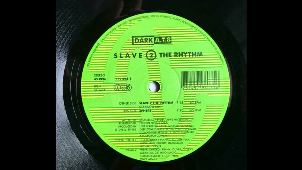 Dark A.T.8  - Slave 2 The Rhythm (Stakkato Mix) (Hard Trance 1995)