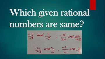 how we find the pair of rational number are same || which pair of rational number are same ||