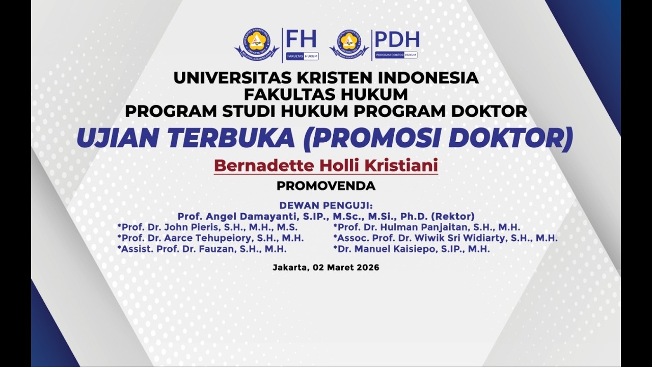 UJIAN TERBUKA (PROMOSI DOKTOR) PROMOVENDA 