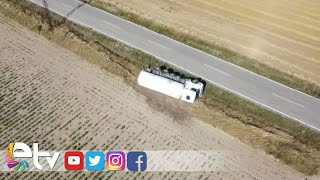 Edi̇rnede Devri̇len Lpg Yüklü Tanker Pani̇ğe Neden Oldu