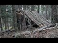 Bushcraft in the woods super shelter building, cooking chicken over the fire etc.( Long version )